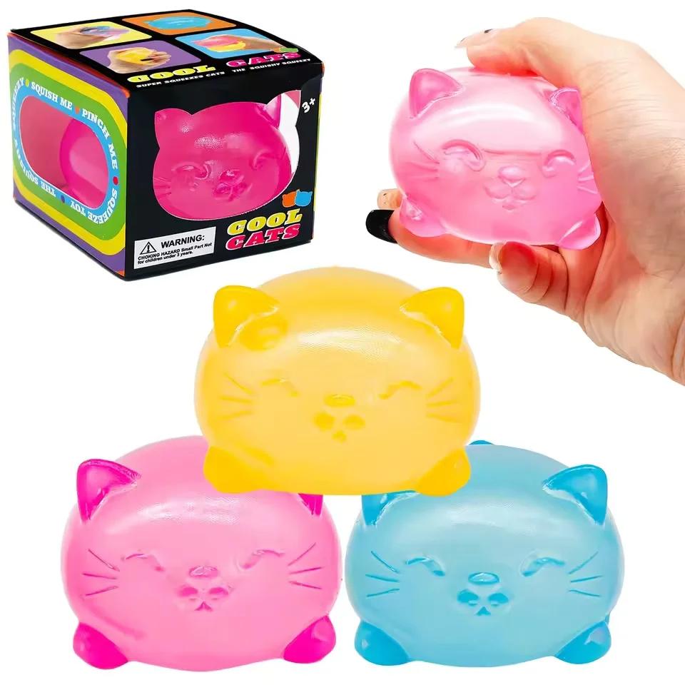 1Pc Mini Jouet anti-stress mignon en forme de chat en maltose, non collant, inodore, non toxique, jo