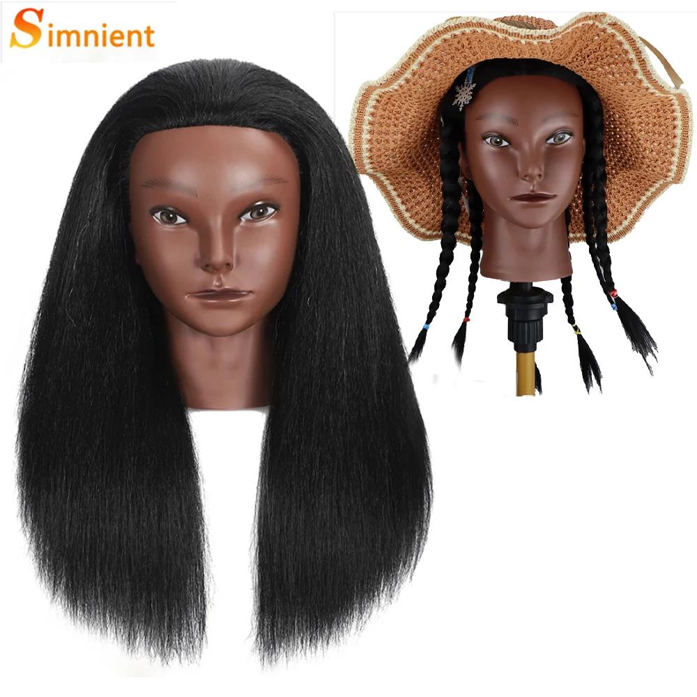 Têtes de Mannequin Afro pour tressage, poupées de cheveux, formation humaine réelle, modèle de coiff