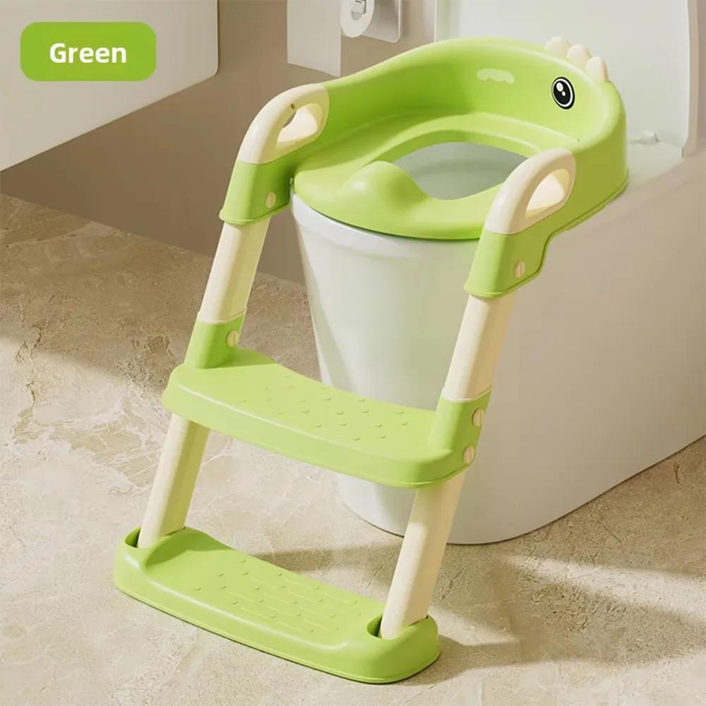 Siège de toilette pliable extra large pour enfants avec marches antidérapantes et coussin respirant 