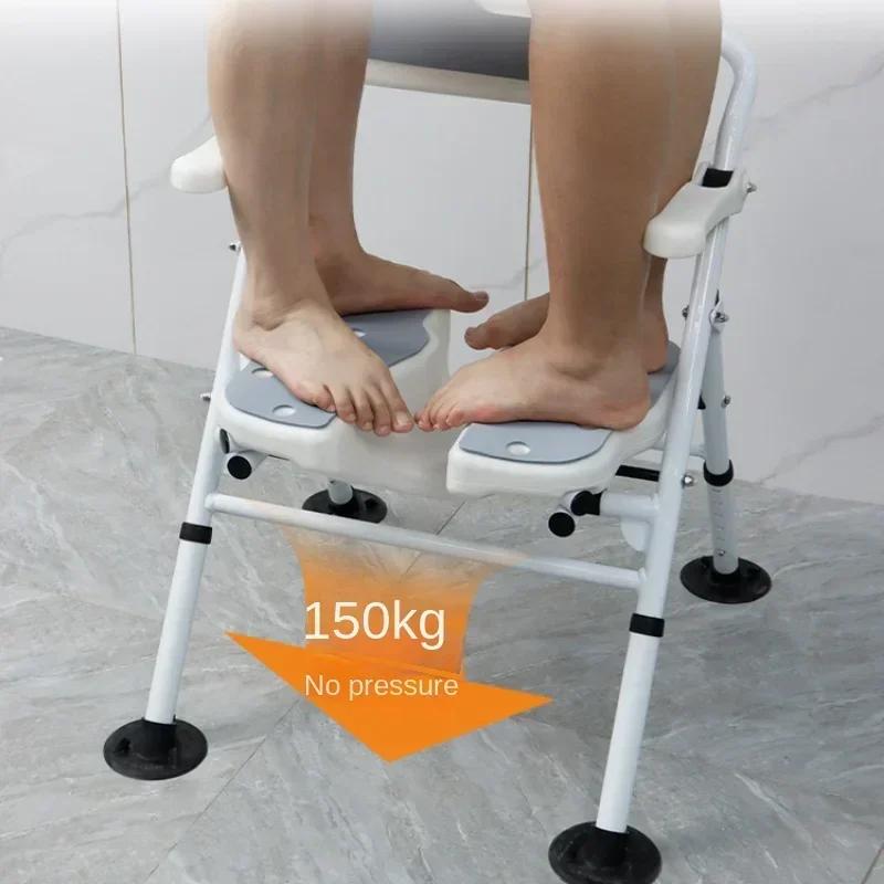 Chaise de douche 3 en 1, tabouret de bain anti-brûlure, réglable, recommandé, piste en aluminium lég