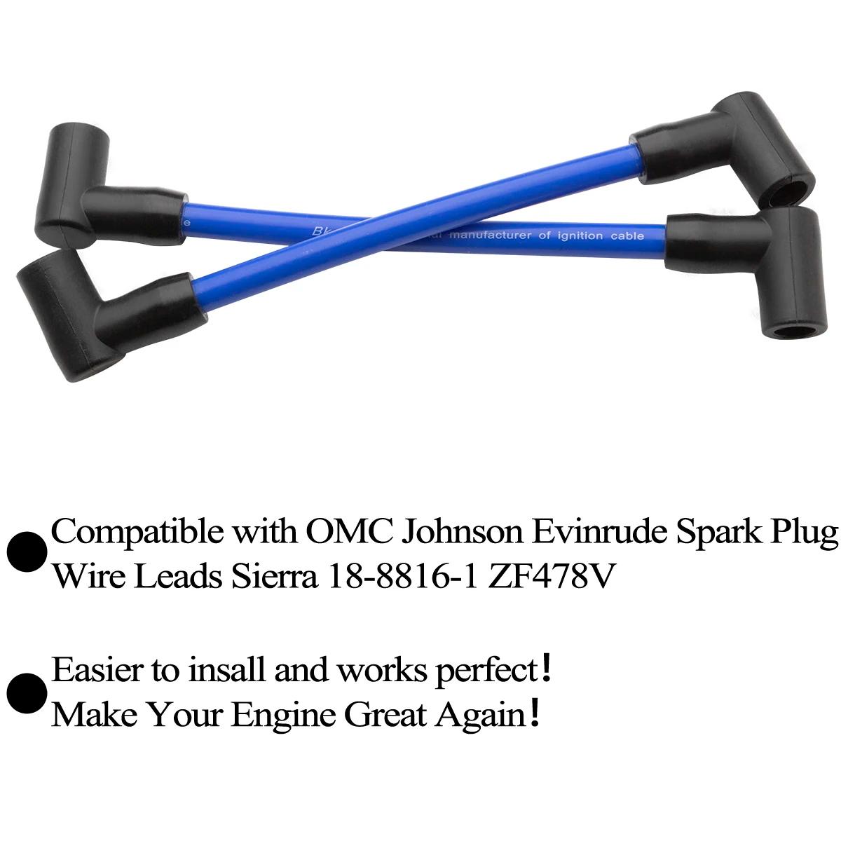 Fil de Bougie d'Allumage Marin Adapté au Hors-bord Johnson Evinrude, Remplace 4/6, 8816, 2/582365 Pi