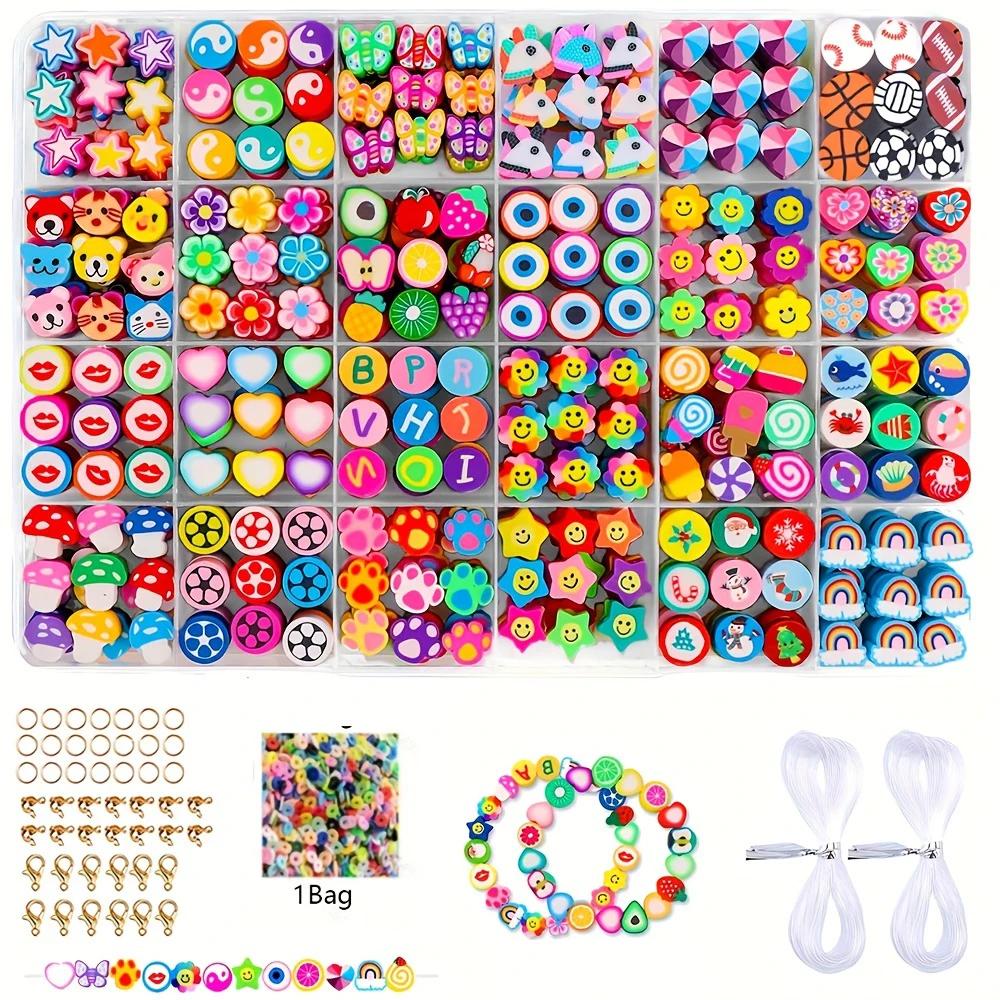 Ensemble de perles en argile polymère, 15 à 24 grilles, Kit de perles d'imitation de lettres, perles