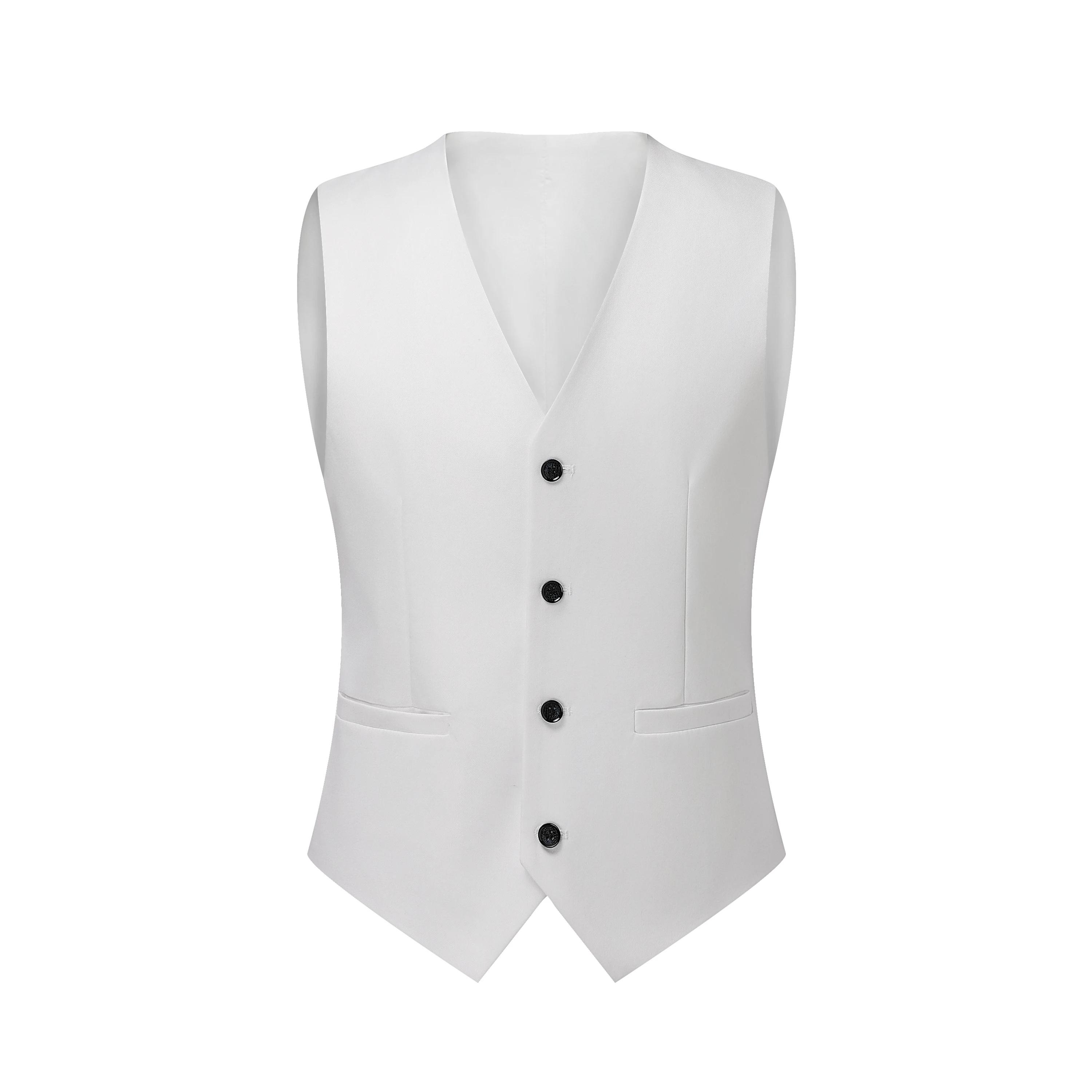 Costume blanc trois pièces pour hommes, Anti-rides, sans fer, costume formel d'affaires en fourrure 