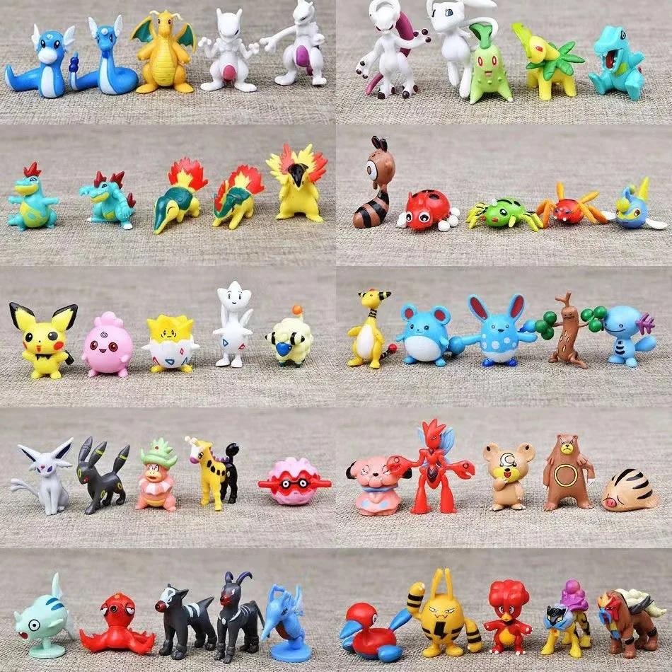 144 pièces Pokemon Pikachu figurine jouets Mini figurines modèle jouet Pikachu Anime enfants poupée 