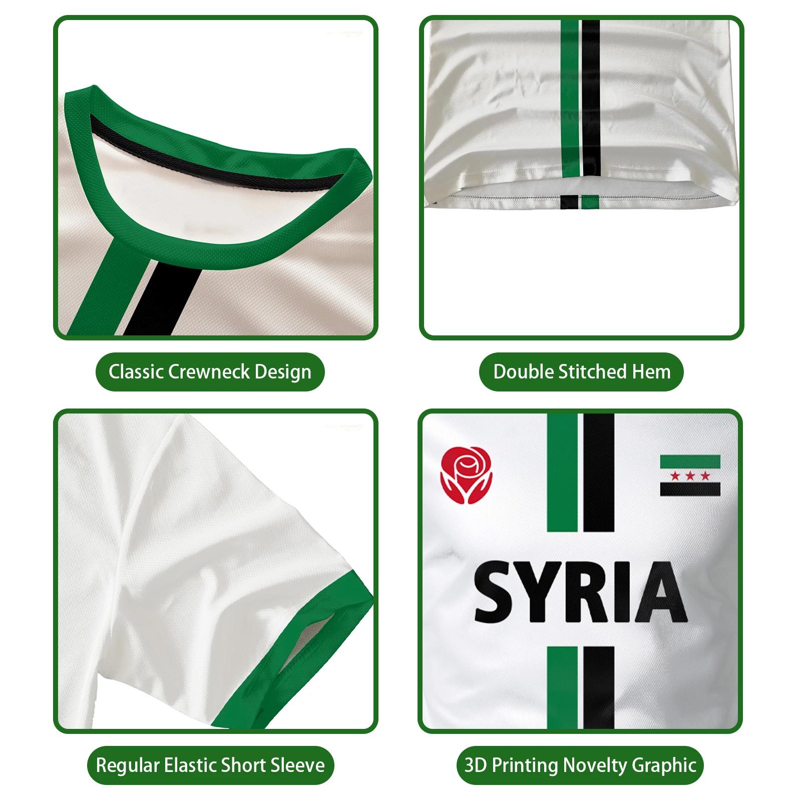 Nouveau maillot de Football de la syrie T-shirts de sport pour hommes drapeau syrien rue hauts surdi
