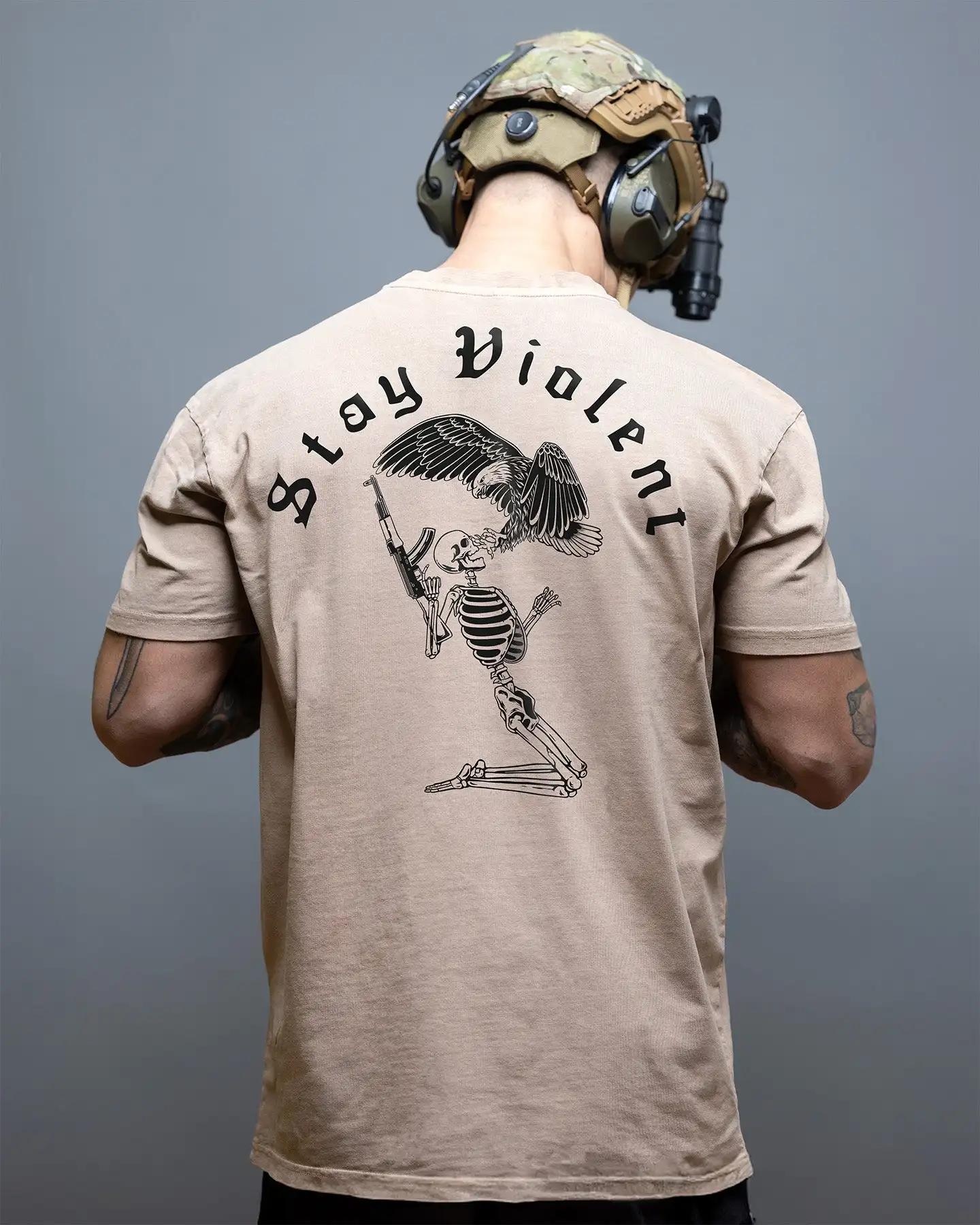 T-shirt respirant 2026 Stay Violent - Idéal pour le sport, en pur coton