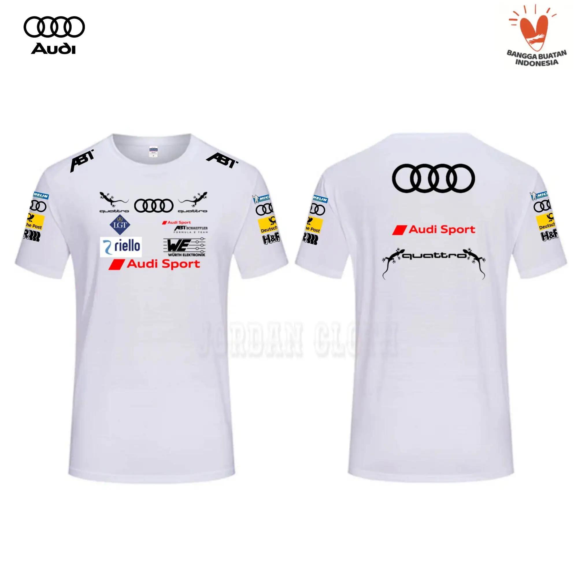 T-shirt de l'équipe de course Audi Sport, T-shirt imprimé de chauffeur de course, T-shirt ample et c