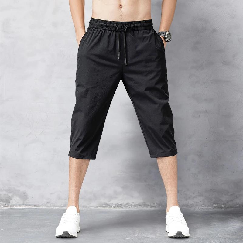 Pantalon court d'été pour hommes, pantalon extensible respirant au toucher glacé, short polyvalent d