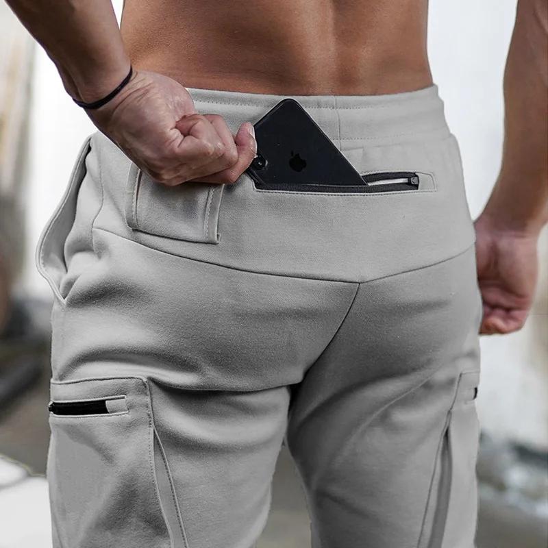 Pantalon d'entraînement multi-poches pour hommes, pantalon de survêtement de Jogging en coton, Camou