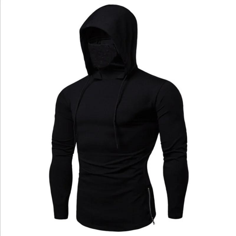 Sweat à capuche fin pour hommes, avec masque, épissure décontractée, grand masque, pour cyclisme, mo