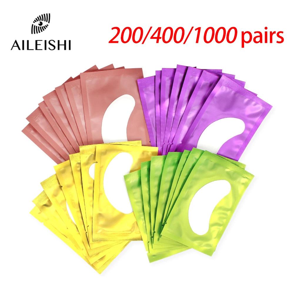 Patch pour les yeux en Hydrogel, 200/400/1000 paires, pour la construction d'extensions de cils, cou