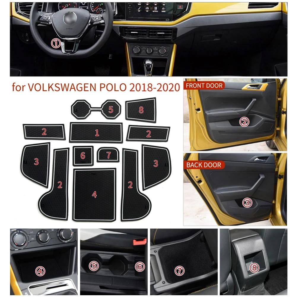 12 pièces pour VW Volkswagen POLO MK6 AW 2018 - 2025 Tapis antidérapants pour fentes de porte et por