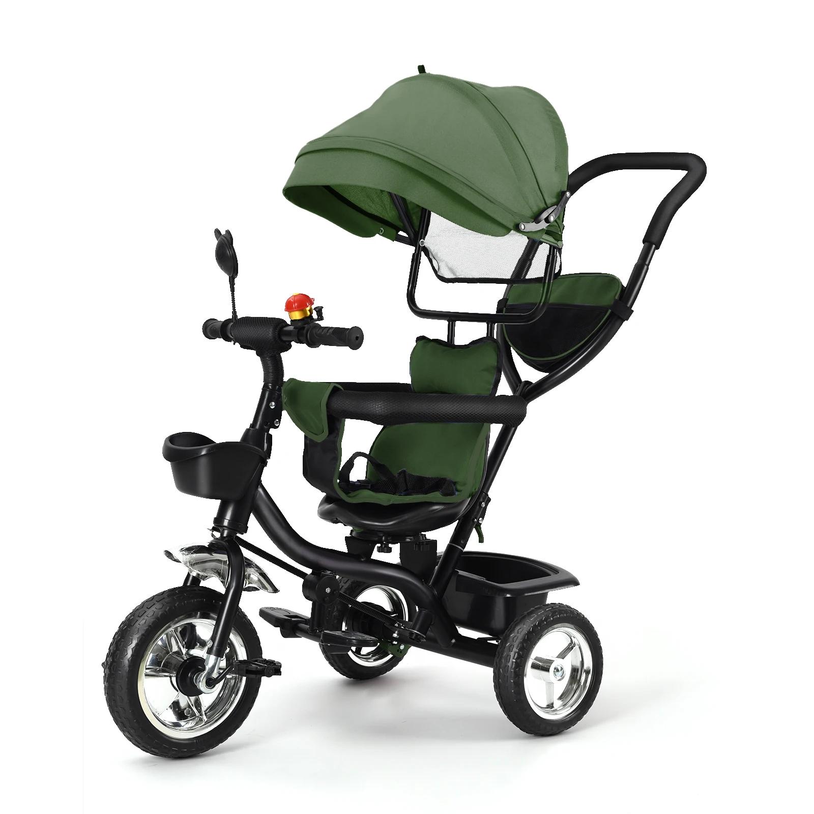 Tricycle pour enfants avec siège réversible, Tricycle de vélo pour enfants avec espace de rangement,