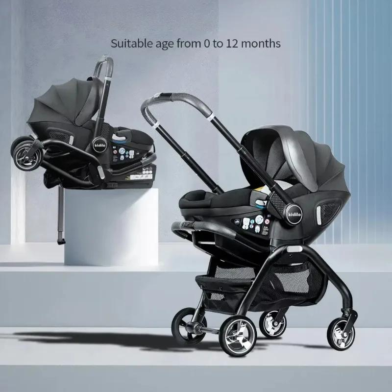 Nouvelle poussette portable 2025, siège multifonctionnel détachable, utilisable en voiture et en pou