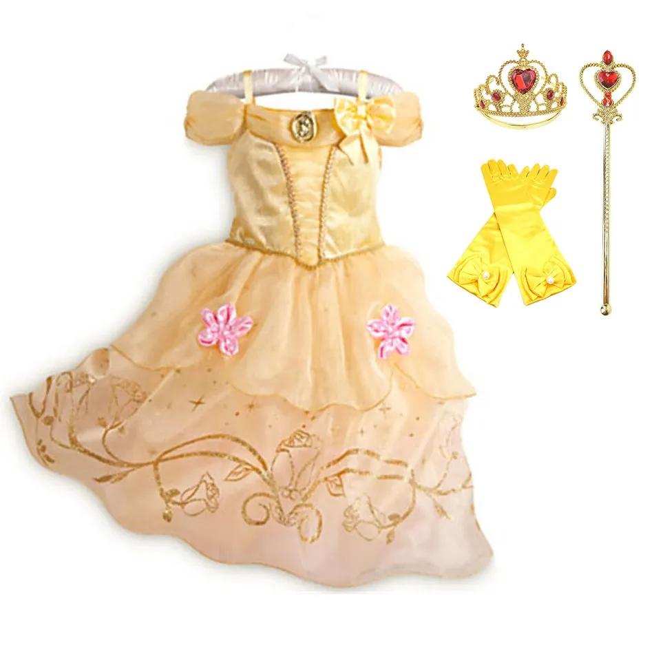 Costume princesse enfant Raiponce Belle - Robe fleurie carnaval Noël - Déguisement fille anniversaire 2024