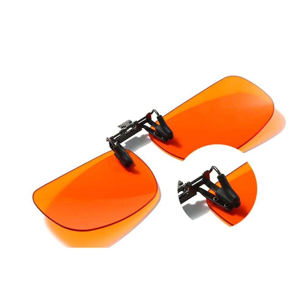 VIVIBEE Flip Up Clip sur lunettes bloquant la lumière bleue hommes ordinateur Orange Anti Ray filtre