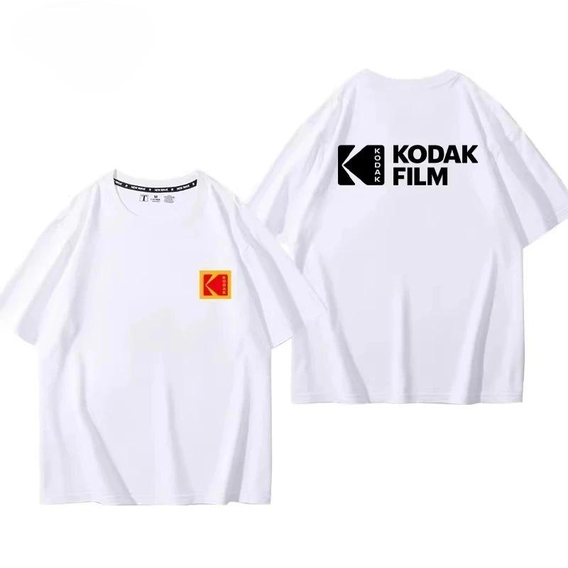 T-shirt vintage imprimé pour homme Kodak été 2026, 100% coton, sportif, décontracté, ample et confor