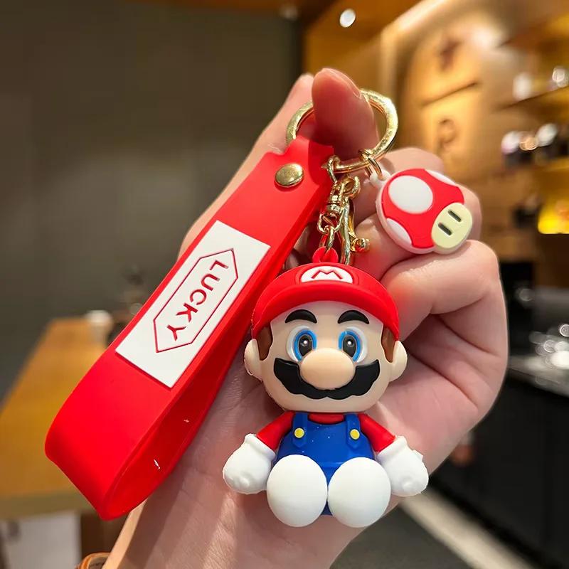 7 Styles de Porte-clés Super Mario Bros, Mario, Luigi, Toad, Yoshi, Bowser, Figurine d'Action en PVC