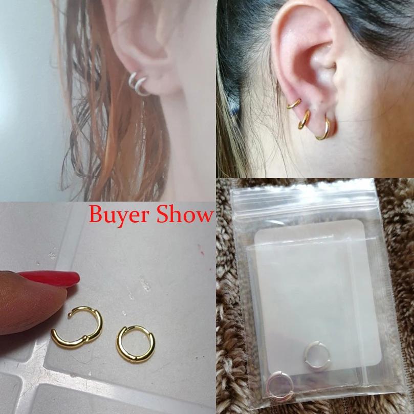 Aide – petites boucles d'oreilles créoles en argent Sterling 925, or Rose, pour femmes et filles, ca