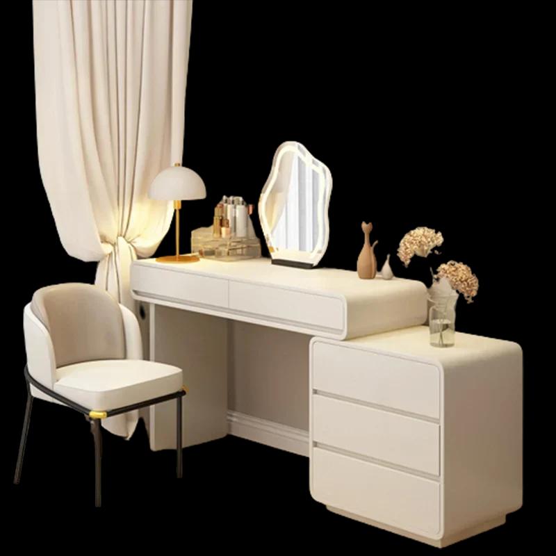 Coiffeuse moderne sans miroir pour femmes, rangement d'étude, bureau Mobile, organisateur de salon, 