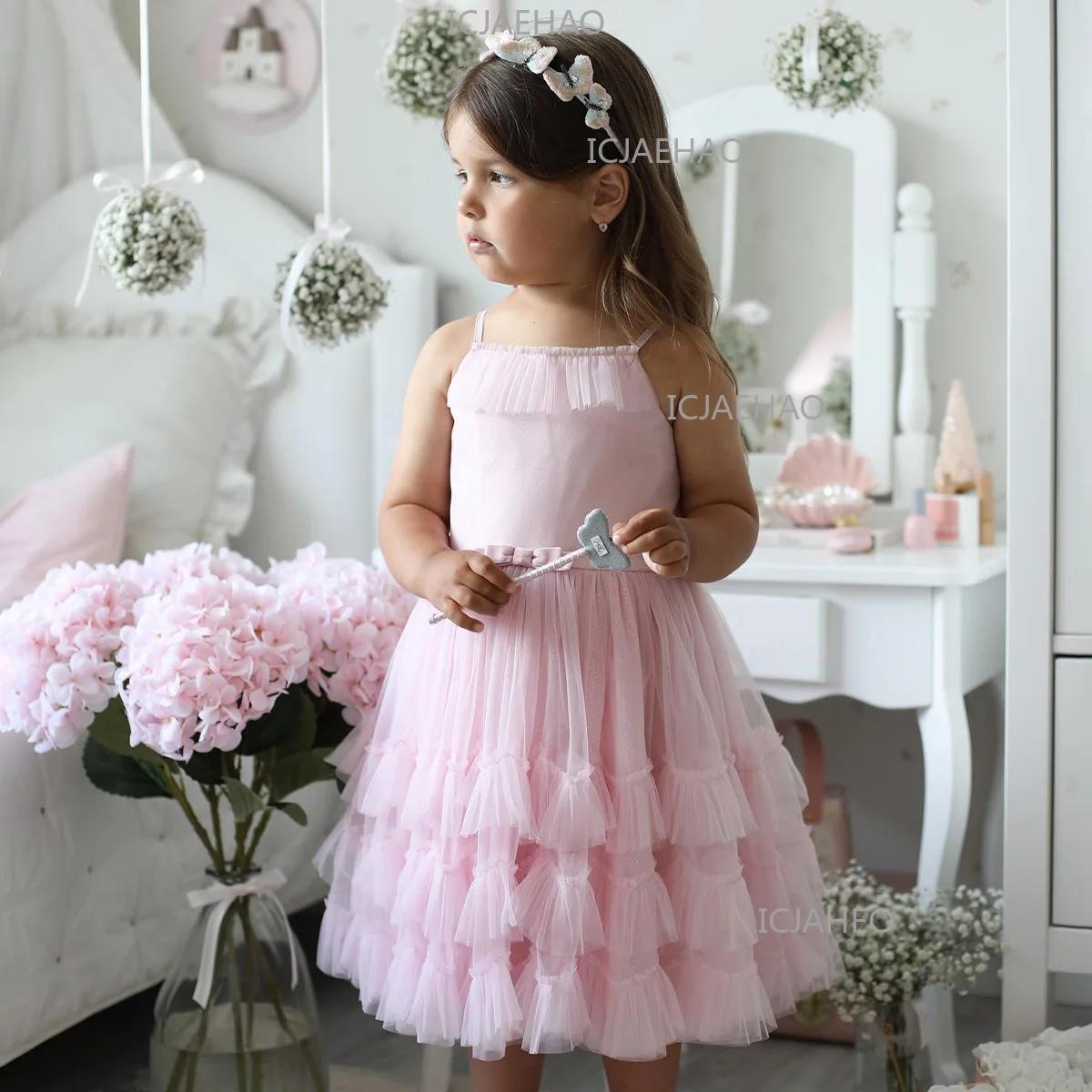 Robes d'été pour filles, robe à bretelles spaghetti avec châle, ensemble de robes pour enfants, robe
