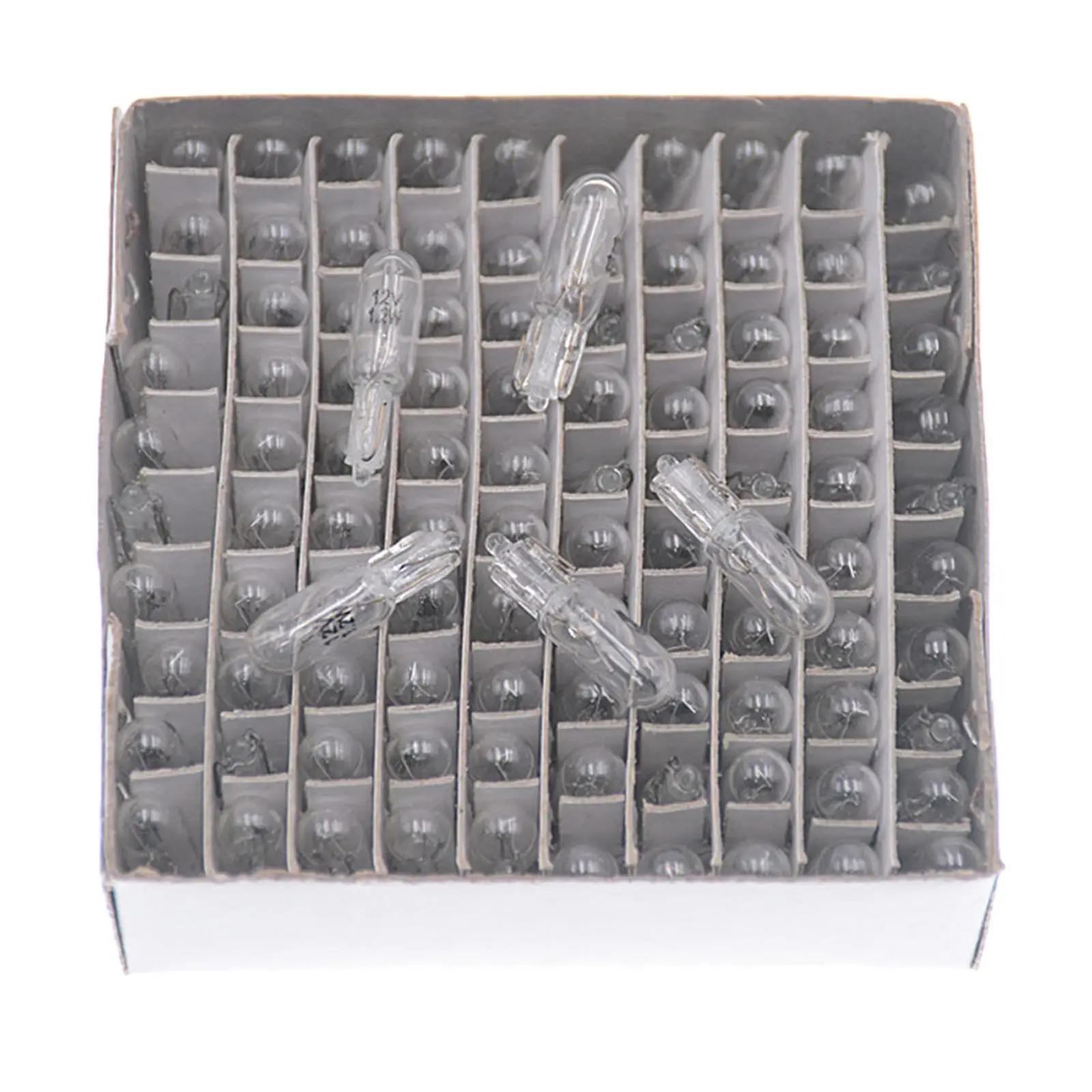 100 pièces T5 ampoule en verre tableau de bord de voiture feu stop lampe phares lampe 1.2W 12V voitu