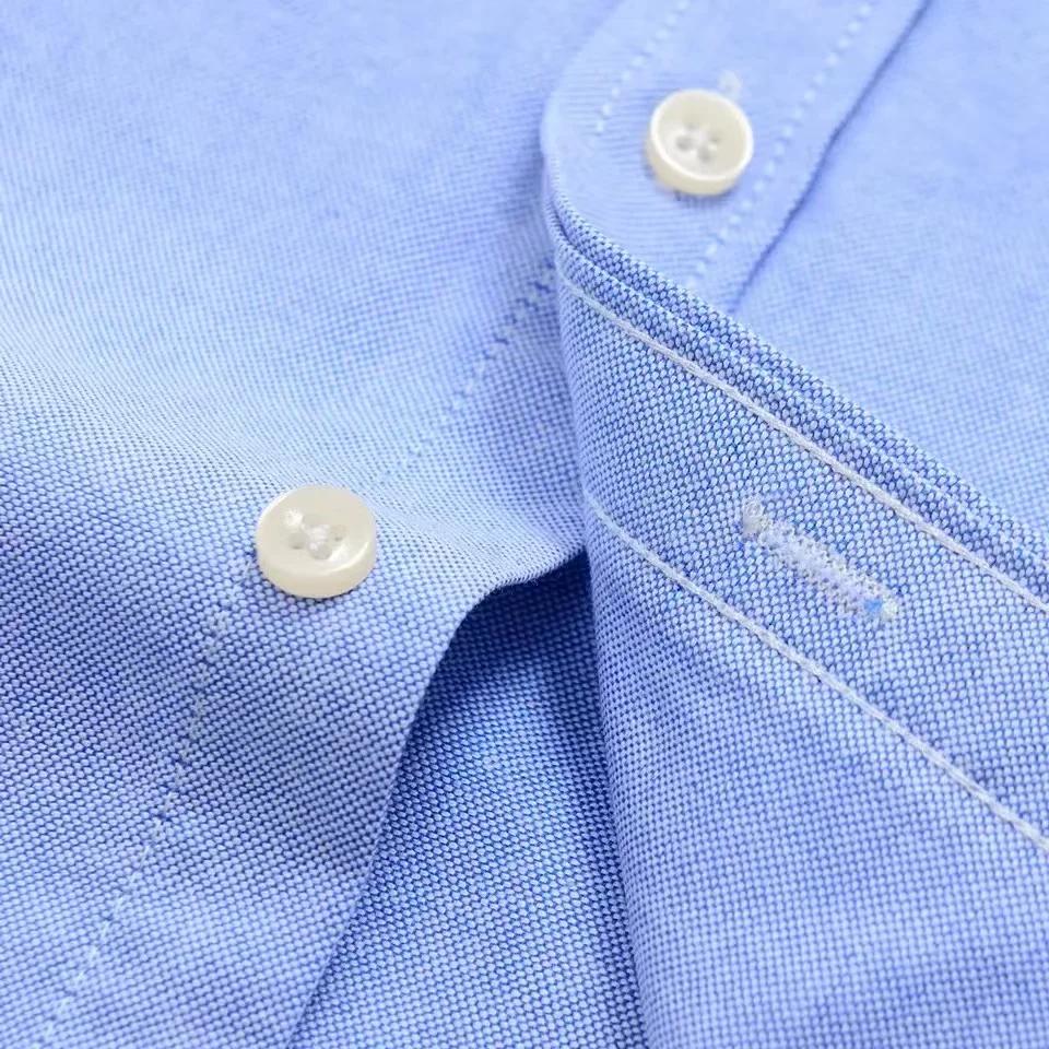 Chemise à manches longues pour hommes, 100% coton, à carreaux, Oxford, décontractée, couleur unie, i
