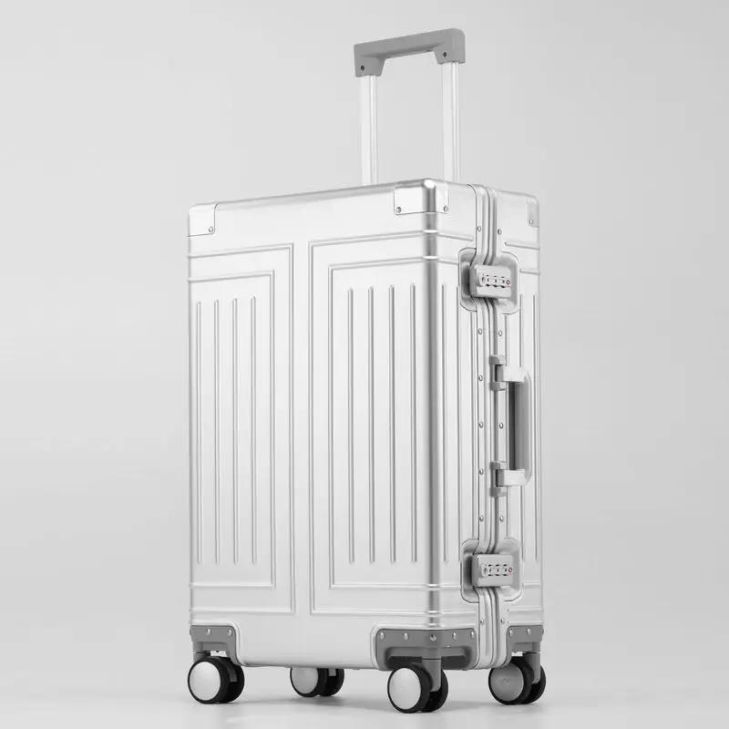100% matériau en alliage d'aluminium-magnésium bagage de voyage Senior de haute qualité 20/24/26/28 