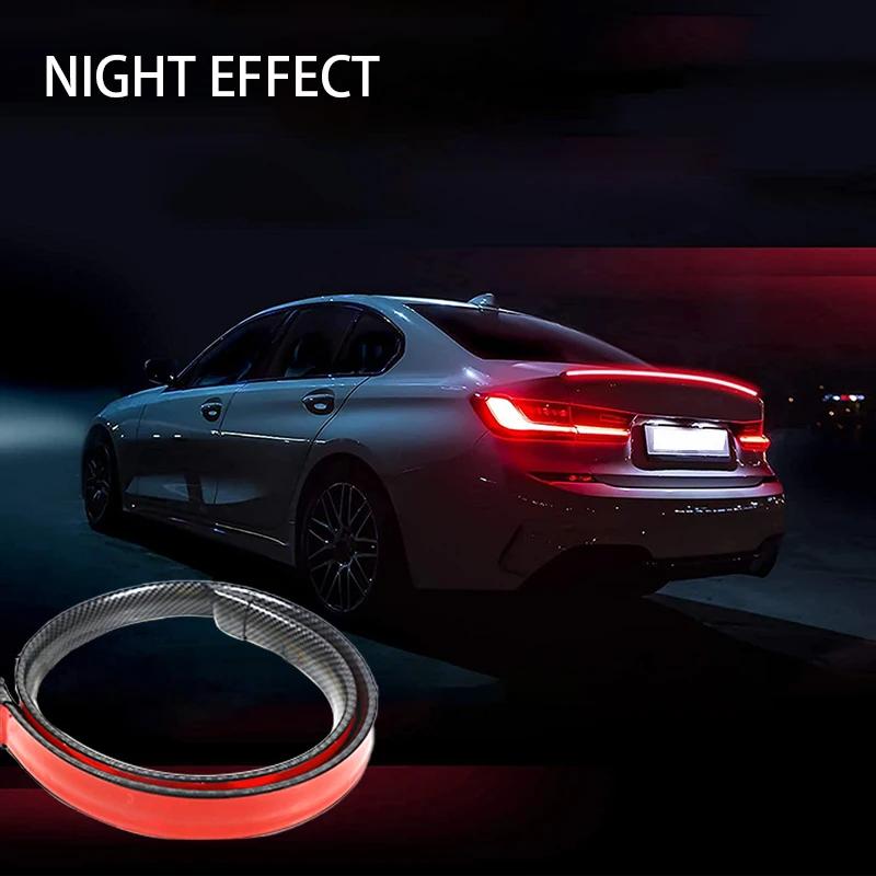 SEAMETAL 120cm Led Spoiler lumière universelle en Fiber de carbone voiture becquet arrière lampe à f