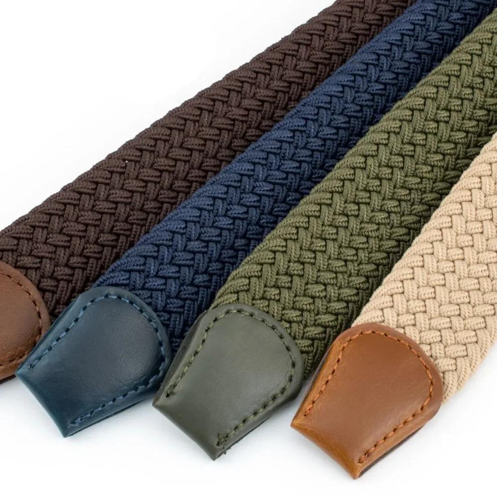 Ceinture à boucle ardillon en alliage tissé et respirant pour hommes et femmes, jean décontracté de 