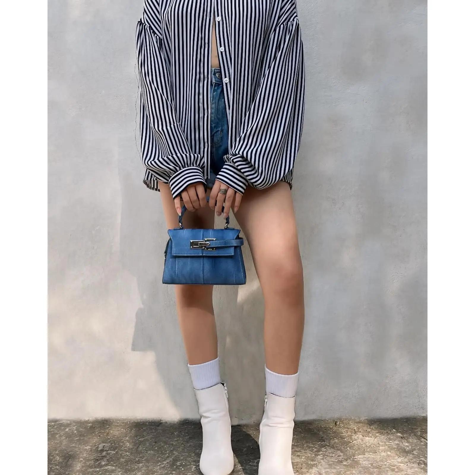Sac à main femme JW PEI Elise – Nouveau sac fourre-tout en jean bleu tendance 2026 – Petit sac bando