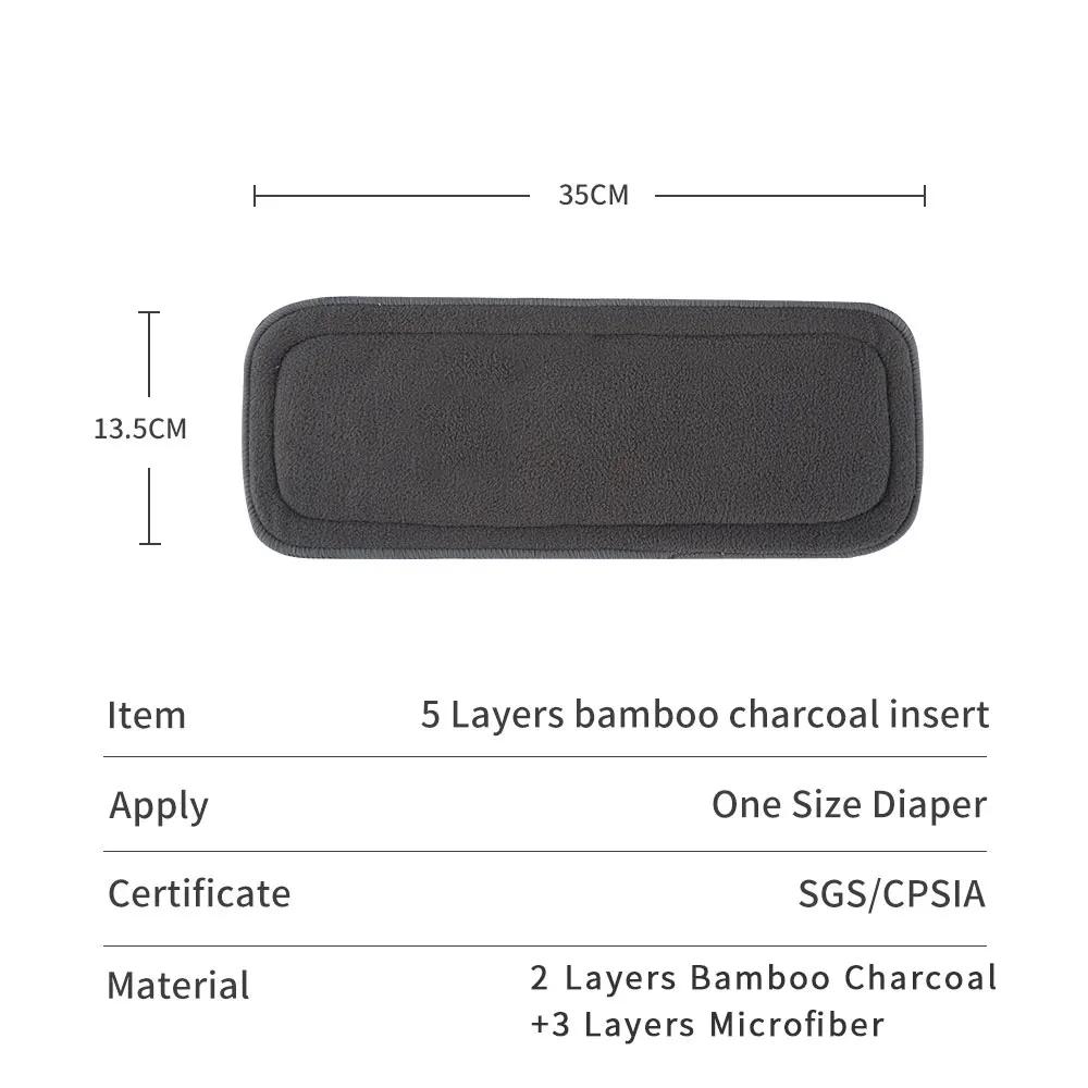 Elinfant – toutes sortes d'insertions de couches en coton de bambou, microfibre de bambou, charbon d