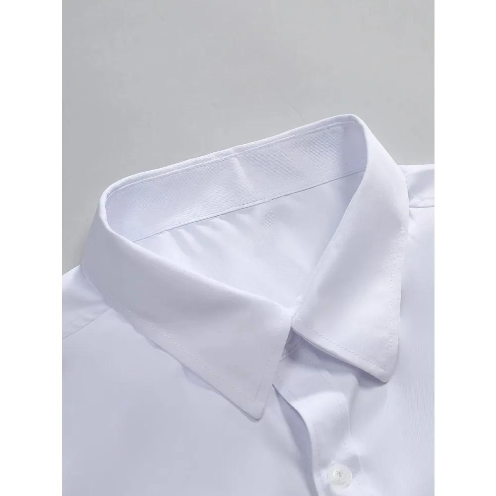 2025 chemise pour hommes flambant neuf couleur unie à manches longues intelligent décontracté quatre