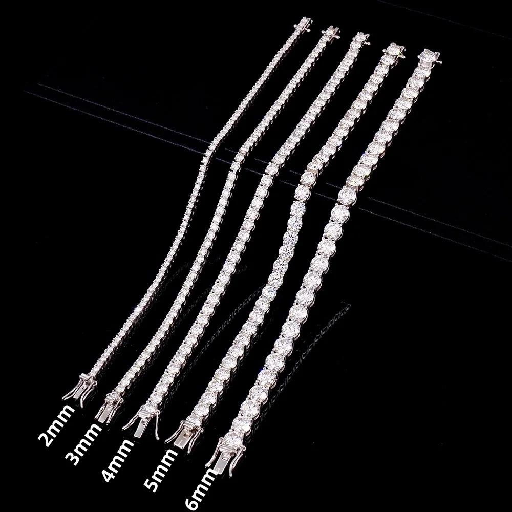 Bracelet Tennis Moissanite D VVS1 Prix Usine en Argent Sterling S925 Plaqué Or 18 carats avec Certif