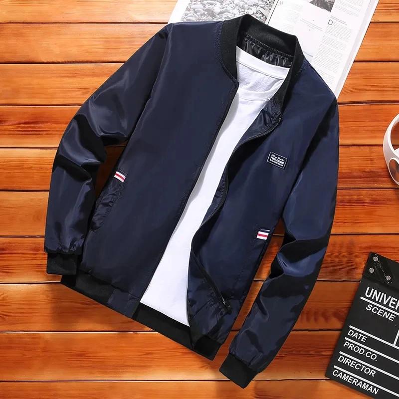 Coupe-vent léger pour homme avec poche zippée, veste décontractée, manteau d'extérieur, printemps, a