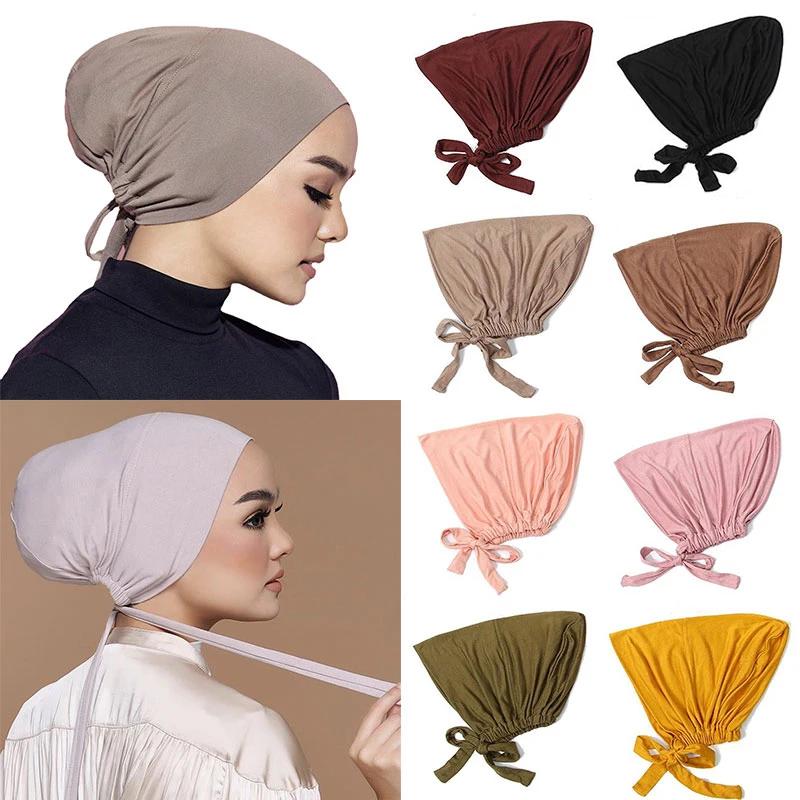 Turban musulman modal doux pour femme, casquettes Hijab intérieures, bonnet sous-écharpe islamique, 