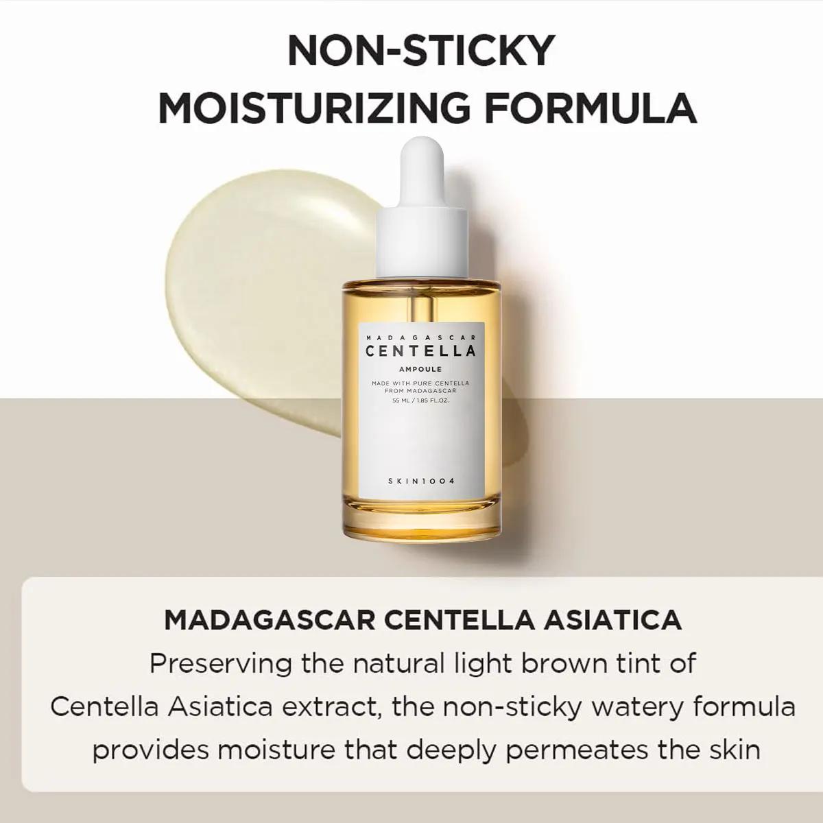 SKIN1004 Ampoule à la Centella de Madagascar 55ml, apaisante et rafraîchissante ​ Lissage des tons r