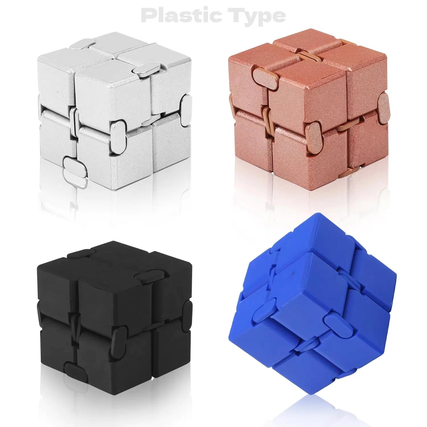 Cube infini en alliage et plastique, jouet anti-stress ultra-durable, sensoriel, pour adultes et enf