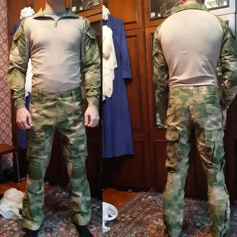 Chemises tactiques d'extérieur à manches longues, chemise de Combat, fermeture éclair 1/4, en coton 