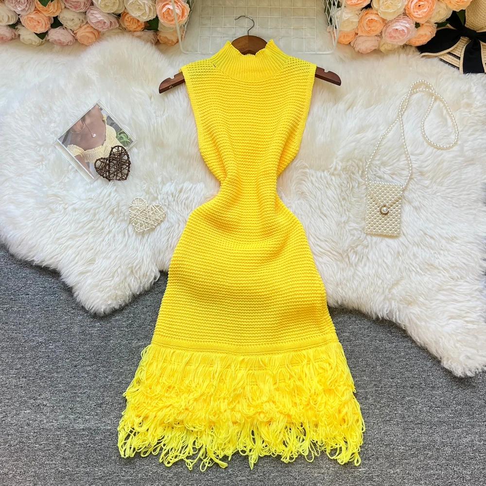 YuooMuoo femmes robe 2026 nouvelle mode d'été Sexy ajouré couture sans manches moulante robe de soir