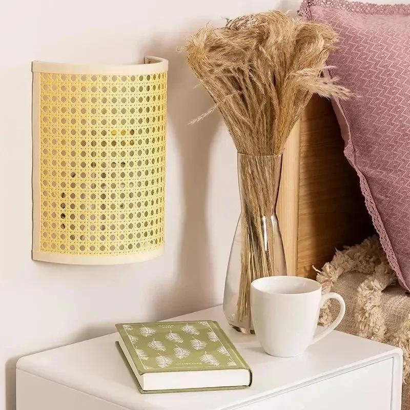 Applique Murale en Rotin à LED, Luminaire Décoratif d'Nik, Idéal pour un Salon, une Chambre à Couche