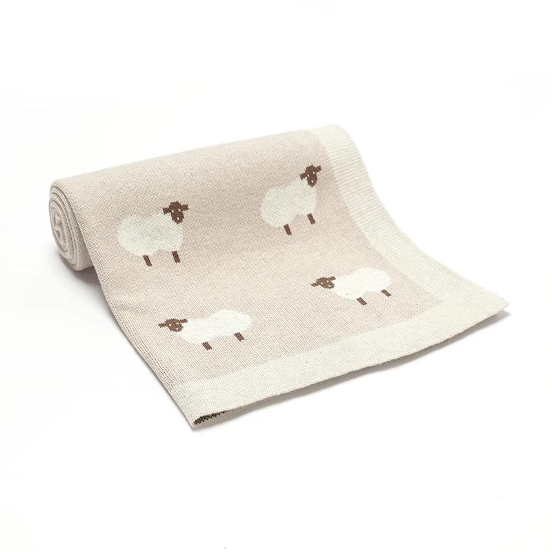 Couverture bébé coton tricotée 90x70cm - Lange emmaillotage poussette tapis réception nouveau-né