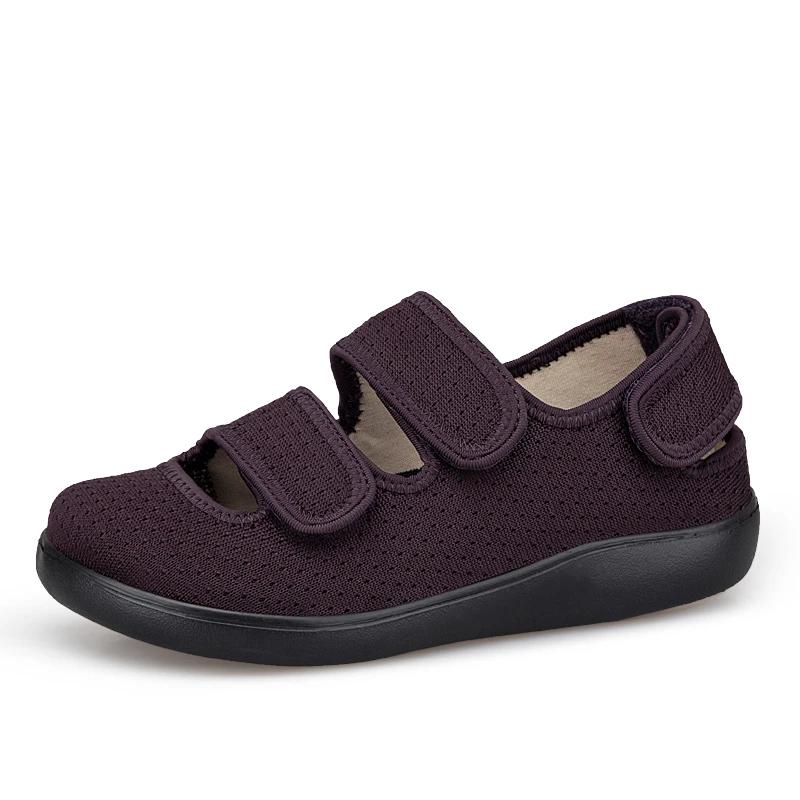 Sandales larges pour hommes, chaussures diabétiques, modèles à scratchs, légères et respirantes pour