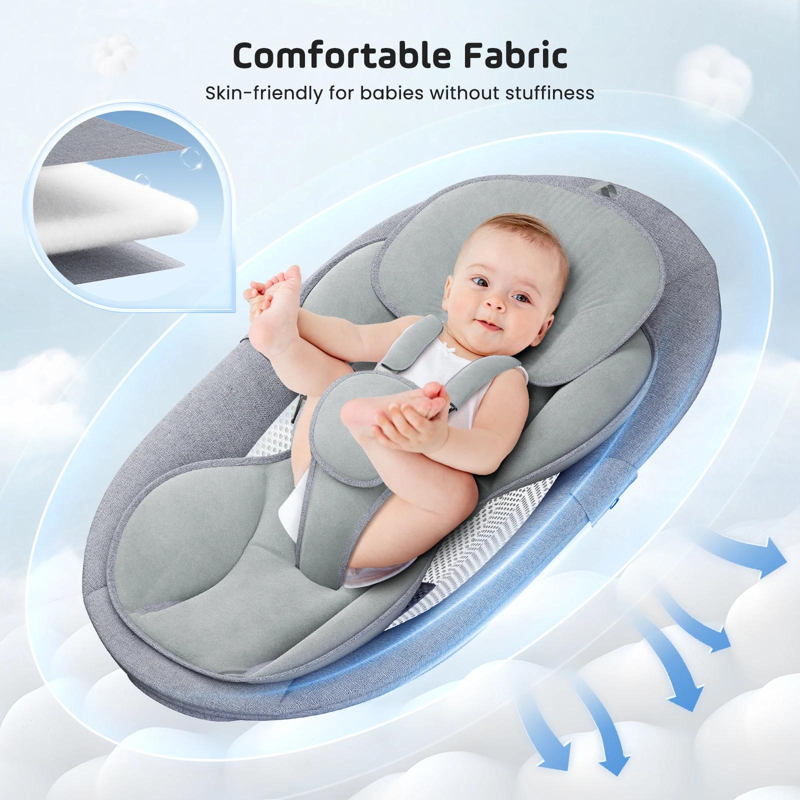 Chaise vide-bébé Bluetooth électrique 5 vitesses avec télécommande et applications musicales pour bébé
