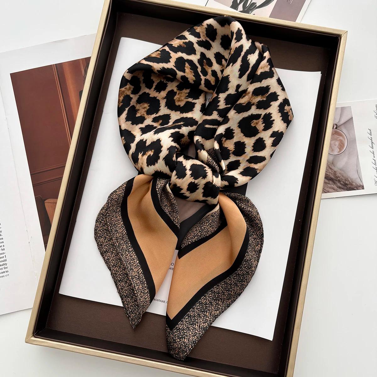 Foulard de cou en Satin imprimé Floral pour femme, Foulard carré pour cheveux, bandeau, châles, Band