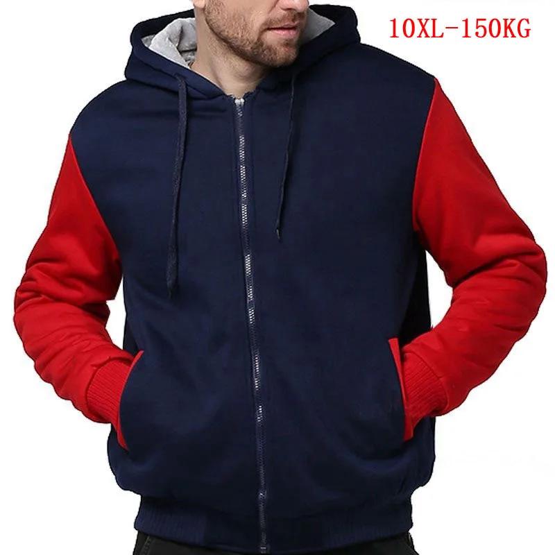 Sweat-shirt à Capuche en Polaire Épaisse et Chaude pour Homme, Veste de Grande Taille, 7XL, 8XL, 9XL