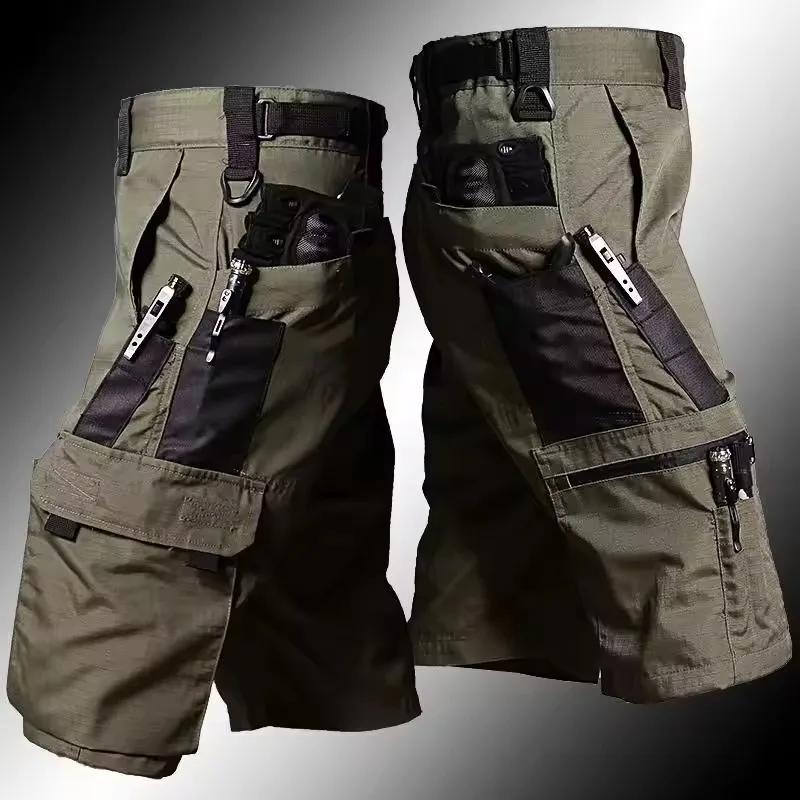 Pantalon de travail militaire vert pour hommes, short d'entraînement de Camouflage de couleur unie, 