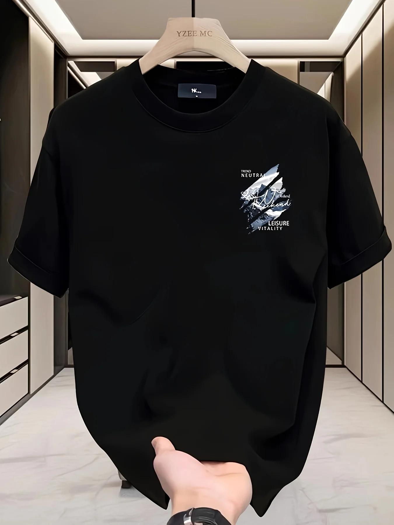 T-shirt décontracté d'été respirant à manches courtes pour homme, idéal pour les sorties en extérieu