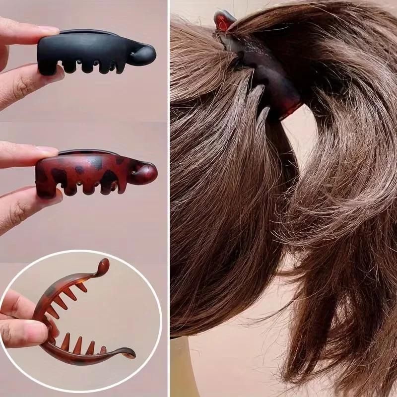 1 pièce/4 pièces Épingle à cheveux banane antidérapante simple pour femme – Ronde, adaptée à fixer q
