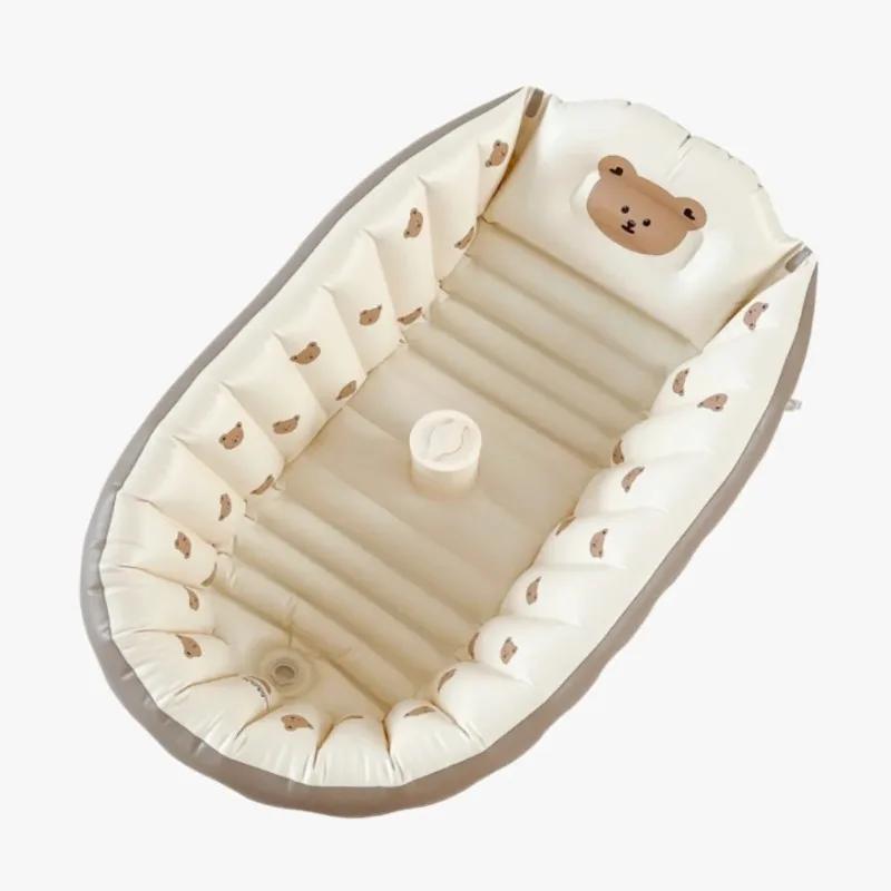 Baignoire bébé portable antidérapante, piscine gonflable pliable pour enfants, baignoire pour nourri